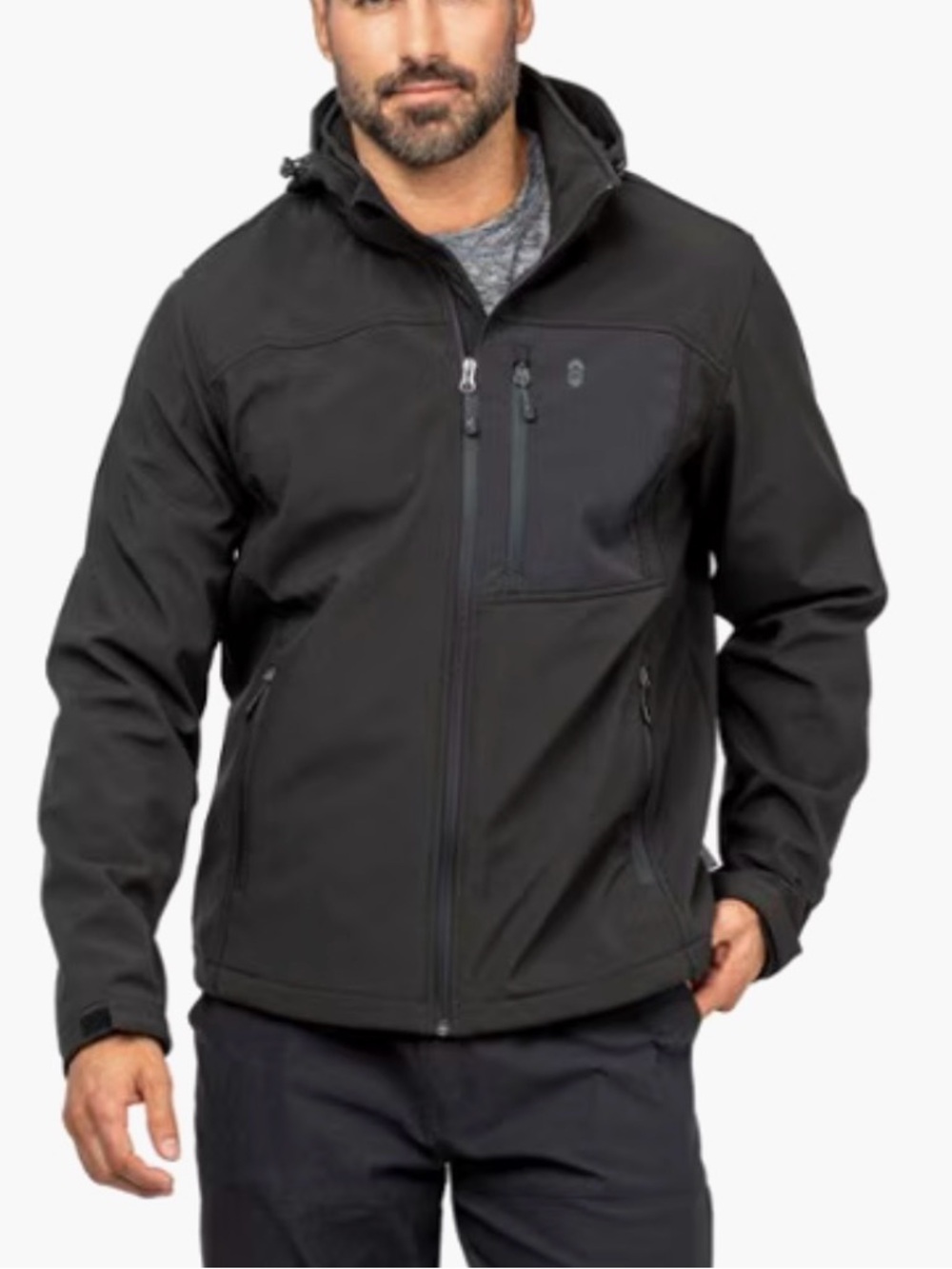 Men's Black Softshell Jacket - Lightweight Weatherproof